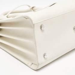 Saint Laurent Off White Leather Small Classic Sac De Jour Tote