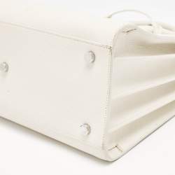 Saint Laurent Off White Leather Small Classic Sac De Jour Tote
