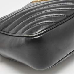 Saint Laurent Black Matelassé Leather Lou Camera Crossbody Bag