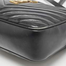 Saint Laurent Black Matelassé Leather Lou Camera Crossbody Bag