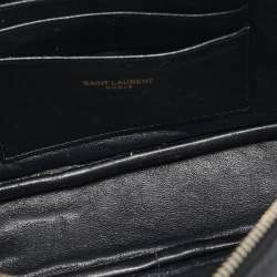 مملوكة مسبقًا Saint Laurent Black Matelassé Leather Mini Lou Camera Bag