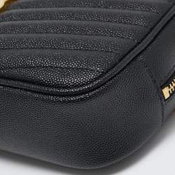 مملوكة مسبقًا Saint Laurent Black Matelassé Leather Mini Lou Camera Bag
