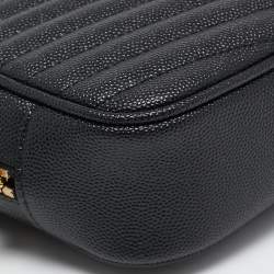 مملوكة مسبقًا Saint Laurent Black Matelassé Leather Mini Lou Camera Bag