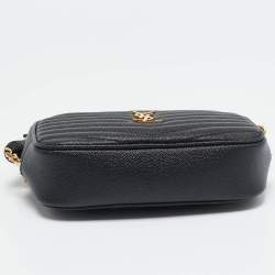 مملوكة مسبقًا Saint Laurent Black Matelassé Leather Mini Lou Camera Bag