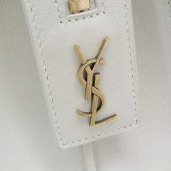 Saint Laurent Paris White Leather Small Eastside Handbag