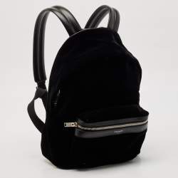 Saint Laurent Black Velvet Small City Backpack