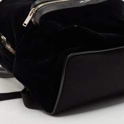 Saint Laurent Black Velvet Small City Backpack