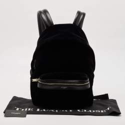 Saint Laurent Black Velvet Small City Backpack