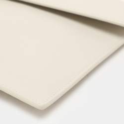 Pre Owned Saint Laurent Paris White Leather Uptown Pouch Clutch