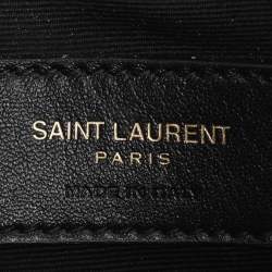 Pre Owned Saint Laurent Paris White Leather Uptown Pouch Clutch