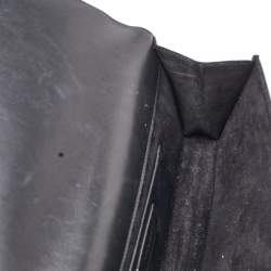 Saint Laurent Black Leather Cassandre Tassel Flap Clutch