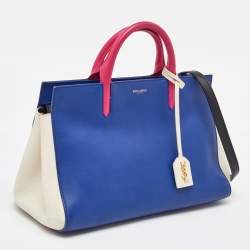 Saint Laurent Multicolor Leather Rive Gauche Cabas Small Tote