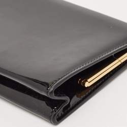 Saint Laurent Black Patent Leather Midnight Frame Clutch