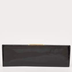Saint Laurent Black Patent Leather Midnight Frame Clutch