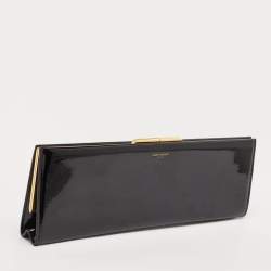 Saint Laurent Black Patent Leather Midnight Frame Clutch