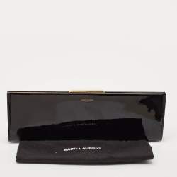 Saint Laurent Black Patent Leather Midnight Frame Clutch