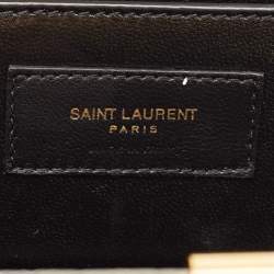 Saint Laurent Black Patent Leather Midnight Frame Clutch