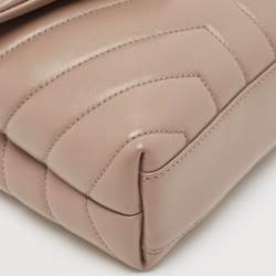 Pre Owned Saint Laurent Taupe Beige Matelasse Leather Toy Loulou Crossbody Bag