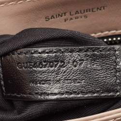 Pre Owned Saint Laurent Taupe Beige Matelasse Leather Toy Loulou Crossbody Bag