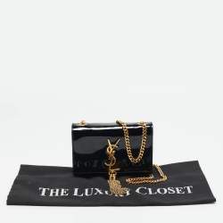Saint Laurent Black Patent Leather Small Kate Tassel Crossbody Bag