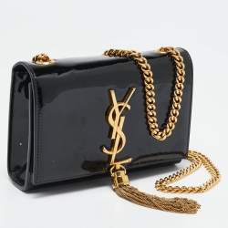 Saint Laurent Black Patent Leather Small Kate Tassel Crossbody Bag