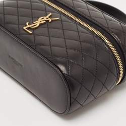 مملوكة مسبقًا Saint Laurent Black Quilted Leather Gaby Vanity Bag