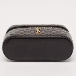 مملوكة مسبقًا Saint Laurent Black Quilted Leather Gaby Vanity Bag