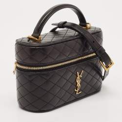 مملوكة مسبقًا Saint Laurent Black Quilted Leather Gaby Vanity Bag