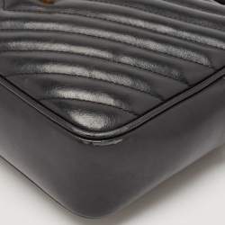 Saint Laurent Black Matelassé Leather Lou Camera Crossbody Bag