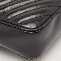 Saint Laurent Black Matelassé Leather Lou Camera Crossbody Bag