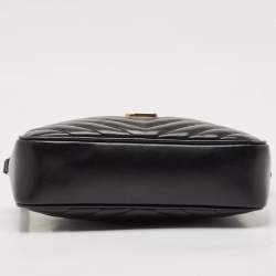 Saint Laurent Black Matelassé Leather Lou Camera Crossbody Bag