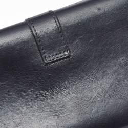 Saint Laurent Black Leather Y-Ligne Flap Continental Wallet