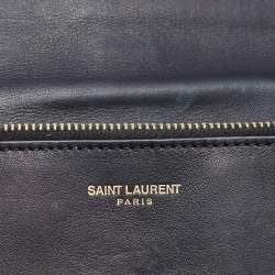 Saint Laurent Black Leather Y-Ligne Flap Continental Wallet