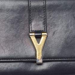 Saint Laurent Black Leather Y-Ligne Flap Continental Wallet