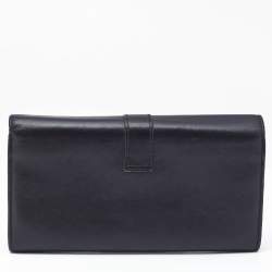 Saint Laurent Black Leather Y-Ligne Flap Continental Wallet