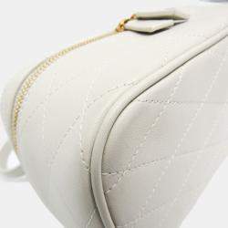 Saint Laurent Off-White Leather Shoulder Vanity Bag
