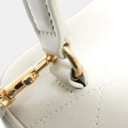 Saint Laurent Off-White Leather Shoulder Vanity Bag