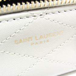 Saint Laurent Off-White Leather Shoulder Vanity Bag