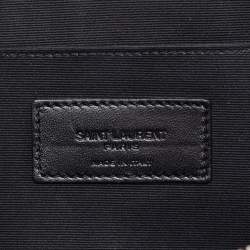 Saint Laurent Black Leather Sweet Dreams Top Zip Pouch