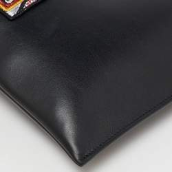 Saint Laurent Black Leather Sweet Dreams Top Zip Pouch