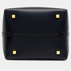 Saint Laurent Paris Black Leather LE37 Cassandra bucket bag