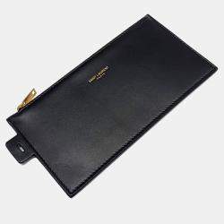 Saint Laurent Paris Black Leather LE37 Cassandra bucket bag
