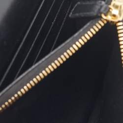 Saint Laurent Black Matelassé Leather Cassandre Envelope Wallet on Chain