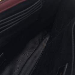 Saint Laurent Burgundy Matelasse Leather Monogram Pouch