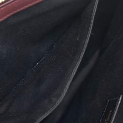 Saint Laurent Burgundy Matelasse Leather Monogram Pouch