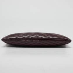 Saint Laurent Burgundy Matelasse Leather Monogram Pouch