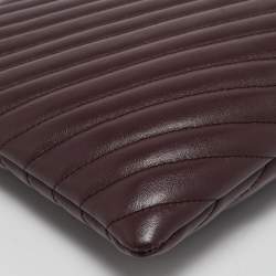 Saint Laurent Burgundy Matelasse Leather Monogram Pouch
