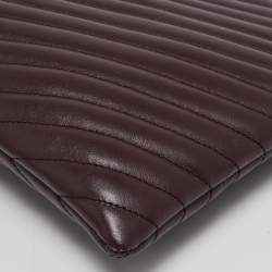 Saint Laurent Burgundy Matelasse Leather Monogram Pouch
