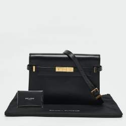 Saint Laurent Black Leather Medium Manhattan Flap Shoulder Bag