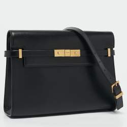 Saint Laurent Black Leather Medium Manhattan Flap Shoulder Bag